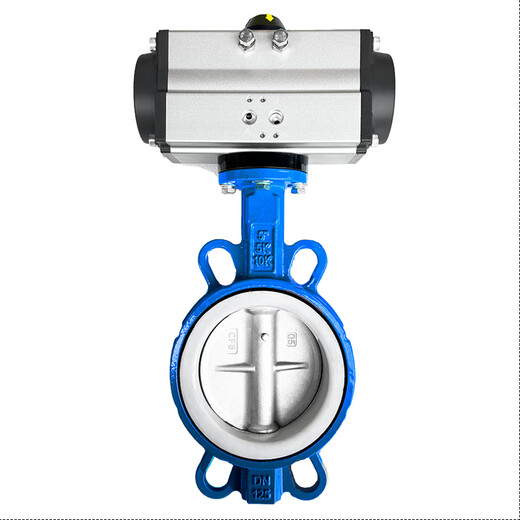 Pneumatic tetrafluorobutterfly valve D671F-16 paired clip valve corrosion-resistant high temperature resistance stainless steel DN40 50 65 tetrafluoro stainless steel plate No accessories DN40