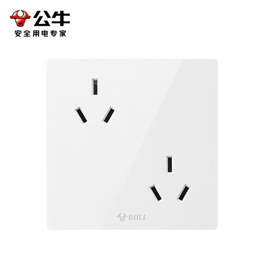Bull (BULL) switch socket G12 series six-hole 10A socket 86 type socket panel G12Z233 white