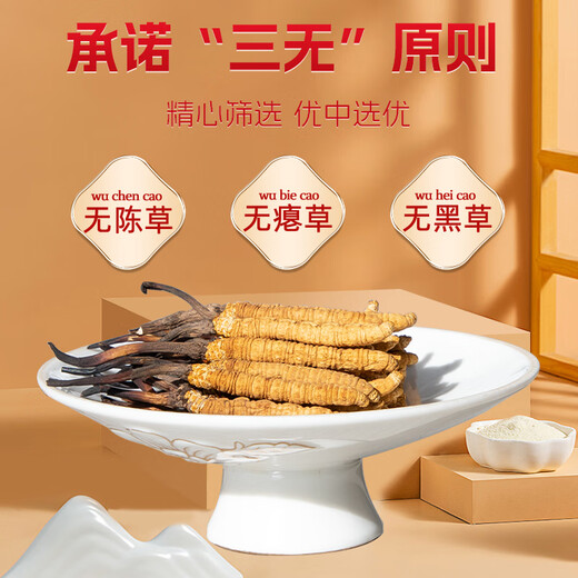 藏清源冬虫夏草西藏那曲虫草礼盒装头期干货冬虫草 4根/克200根 共50克