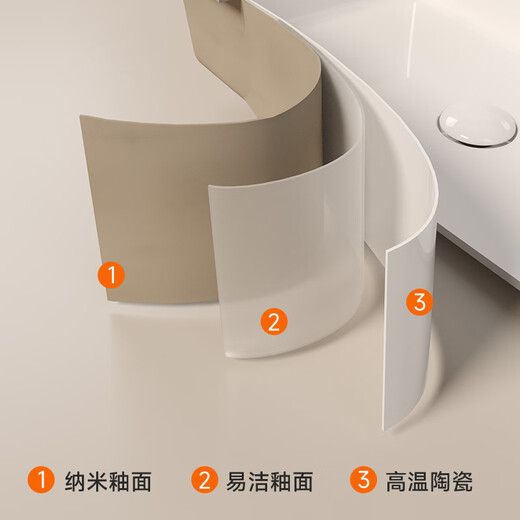 法派斯法国卫生间陶瓷面盆一体台盆洗脸盆家用小户型台下洗手盆 【F3523亮白】套餐A:裸盆