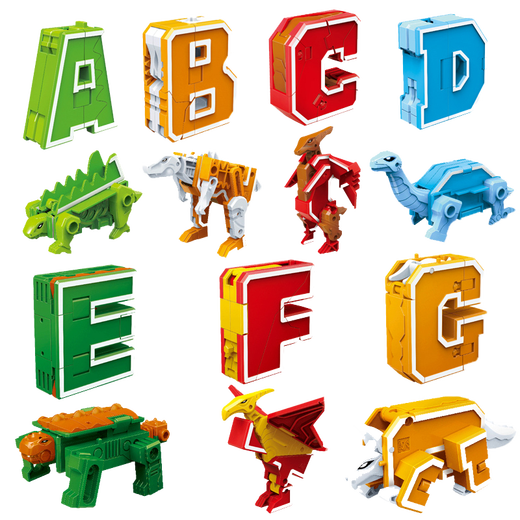 Nouvelle lettre de transformation de lettre Toy Dinosaur Combination Boy Child's Digital Robot 6 ans Génération King Kong Team 2801 (0-9) 10 Numéro + 5 symboles (boîte de couleur)