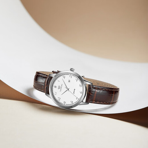 TIAN WANG watch business casual fashion belt Roman dial date display quartz watch men's watch women's face couple's watch gift white plate brown belt women's watch LS3886S/D-A-A