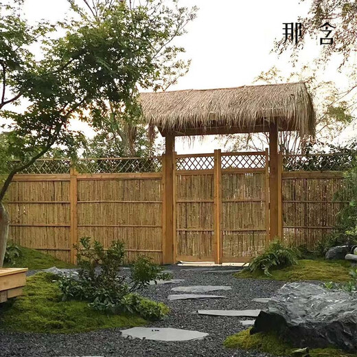 Chuangjing Yi Min B&B small courtyard wooden door courtyard bamboo gate building antiseptic wooden door head B&B small courtyard rural small courtyard wooden door small courtyard folk style courtyard-customized