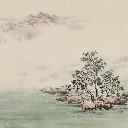 Langcaifang ink landscape painting hand-painted office study tea room living room Chinese style hanging picture framed high-end traditional Chinese painting authentic A Chenxiao framed 168*48cm (recommended)