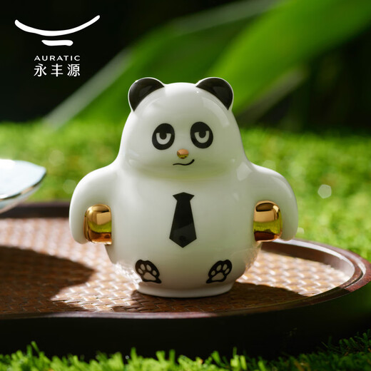 Yongfengyuan (auratic) Chinese tea set accessories, panda doll, tea pet, gift box packaging, desk tea table ornaments, Winwin cat ornaments (55mm-D style)