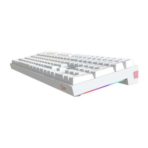 AI Stone ZN104 three-mode wireless connection RGB backlight full-key hot-swappable mechanical keyboard gaming keyboard white pink color matching red axis