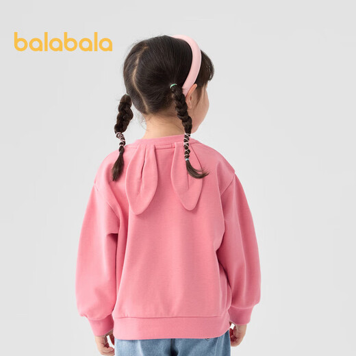 Balabala children's sweatshirt girls 2024 spring and autumn cartoon rabbit sweet round neck pullover top cute 208324121001