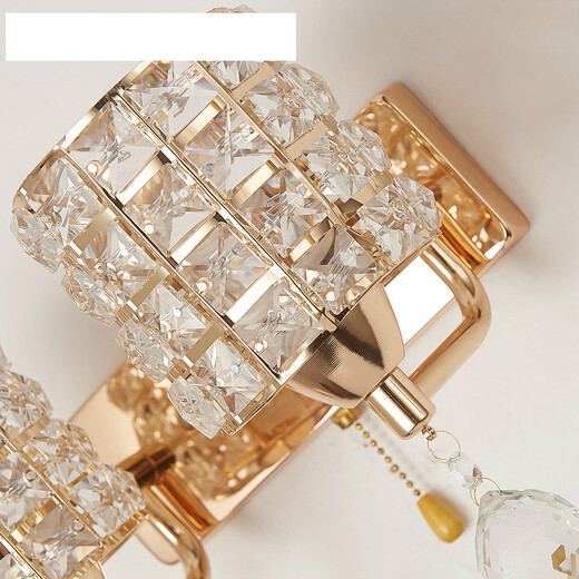 Wall lamp with built-in switch LED bedroom bedside lamp with pull switch modern simple balcony staircase living room aisle double-head wall lamp lemon yellow 6015 with pull switch