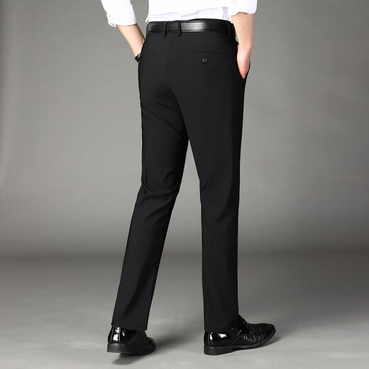 Dibinze large size ice silk high-elastic trousers for men plus fat and loose fat fat man summer thin trousers