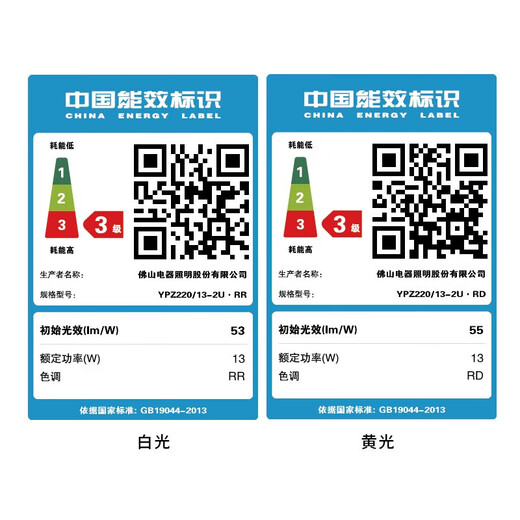 FSL Foshan Lighting T4 electronic energy-saving bulb U-shaped three-color fluorescent bulb E27 screw bulb 2U-13W white light (6500K)