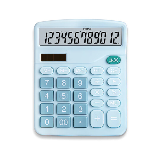 
Sima (SIMAA) stationery 837 dual power calculator solar desktop computer 12-bit large screen finance special calculator student fourth grade office supplies pink