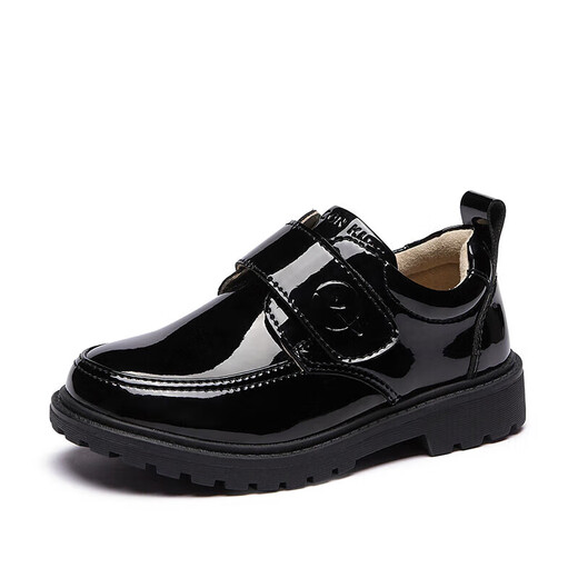 
Yierkang children's leather shoes men summer boy leather shoes black performance shoes boy glossy student leather shoes black 38