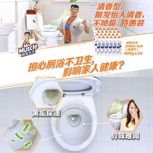 Mr. Mighty Toilet Cleaner Pine Wood Citrus Fragrance Household Toilet Cleaning Spirit Toilet Cleaning Toilet Cleaning and Descaling Toilet Cleaner Citrus Fragrance 500g