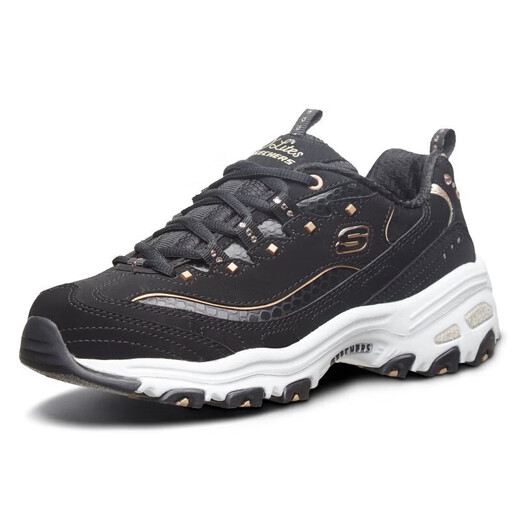 Skechers women's shoes new thick-soled heightened outdoor casual shoes retro studded daddy shoes panda shoes 11979-BKGD 35