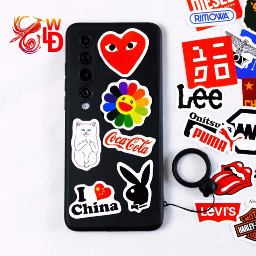 Weiliduo Jiayan's new 58-piece mini European and American trendy brand logo mobile phone stickers personalized mobile phone case power bank tablet stickers waterproof decorative stickers