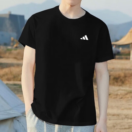 阿迪达斯 （adidas）男装运动套装 25新款梭织连帽夹克外套内搭T恤宽松长裤 三件套 三件套/休闲简约时尚 S/175【建议体重110-120斤】