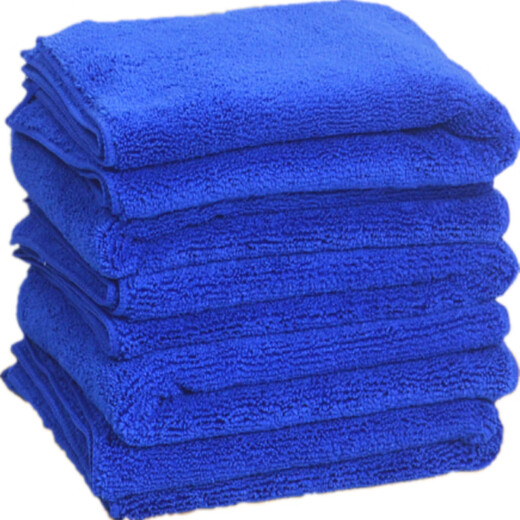 Yiran thickened microfiber towel absorbs water and does not shed lint easily, housekeeping cleaning cloth, wiping table and glass, hotel cleaning cloth, 5 thickened dark blue 30*50CM