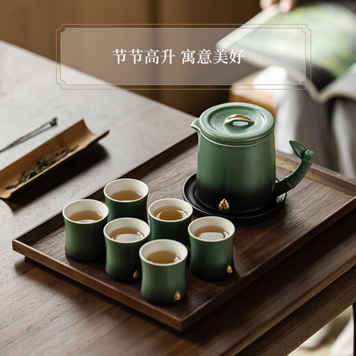 The culture of the Forbidden City is rising day by day. Tea set, high-end tea set, teacup, Forbidden City cultural and creative gifts, birthday gift, gift box (set of 9)