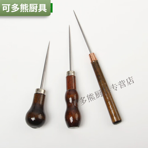 Murannuoer ultra-fine tea needle, solid wood Pu'er tea knife, ultra-fine tea needle, slender white tea tea opener, tea prying tool, tea cone, extra long awl, single gourd and double gourd, 1 each