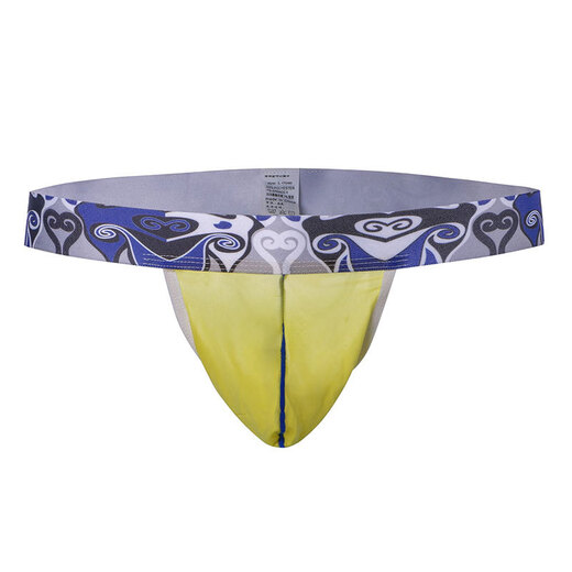 Confidential delivery men's sexy thong ice silk breathable buttocks exposed comfortable one piece red M