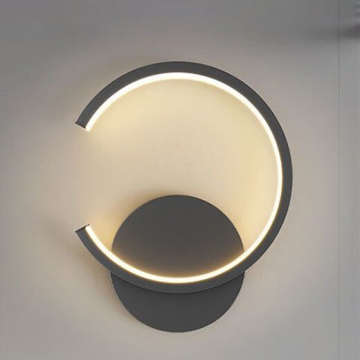 Yaotian Bedroom Bedside Warm Wall Lamp Simple Modern Living Room Background Wall Lamp Stairs Aisle Corridor Round Square Lighting Black C Sika Deer Right Stepless Dimming (with remote control)