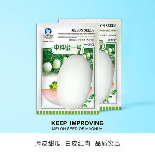 Zhongke Maohua Fruit Seeds Zhongke Honey No. 2 Thick-skinned Melon Seeds White Skin White Flesh Xinjiang Crispy Pear Cantaloupe Seeds Sweet and Crisp Zhongke Honey No. 1 Melon Seeds 200 Tablets