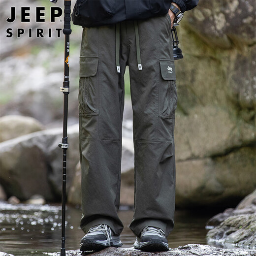 JEEP SPIRIT吉普工装裤男春夏季裤子男士宽松休闲裤伞兵裤 军绿色 XL