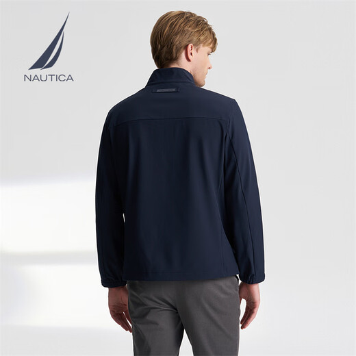 NAUTICA shopping mall same style men's spring and summer new soft shell velvet anti-splash standing collar jacket for men JO4314 Navy 4NV L