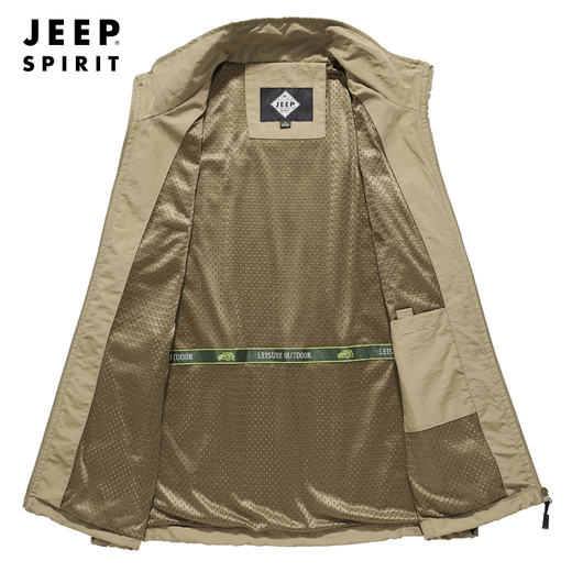 
JEEP SPIRIT vest men's spring and autumn new solid color vest jacket men's photography breathable windproof warmth and thin jacket black 3001 L (recommended 115-130Jin [Jin equals 0.5 kg])