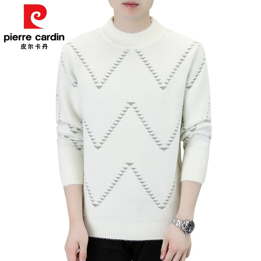 Pierre Cardin Mink Velvet Half Turtleneck Sweater Men's Autumn and Winter Thickened Knitted Bottoming Shirt Trendy High-end Inner Cardigan Khaki M 95-115Jin Jin is equal to 0.5 kg