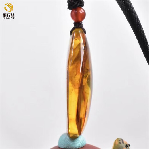 Fuwanzhe Insect Amber Pendant Natural Insect Amber Beeswax Pendant Fly Amber Water Drop Pendant 8.27g