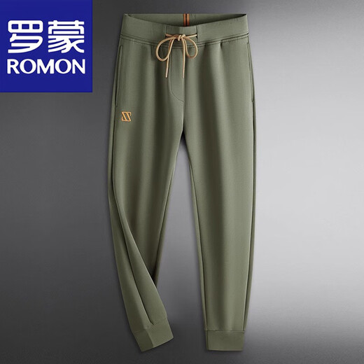 罗蒙（ROMON）新款休闲男裤百搭弹力束脚修身时尚春秋夏季潮流撞色运动卫裤 蓝色 W534高品质 XL 建议120-140斤