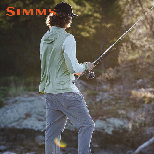 SIMMSsimms Summer Sun Protection Clothing M s SolarVent Hoody Lure Fly Fishing Hooded Fishing Clothing Khaki Camouflage M