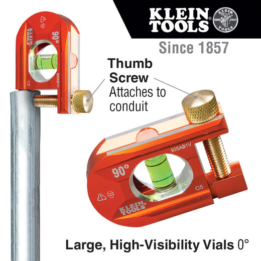 Klein Tools 6.35cm Dog Legless Electrician's Level Orange Aluminum Single Bubble