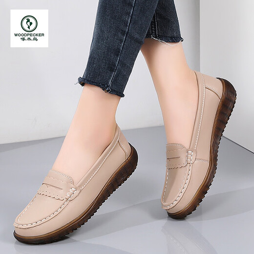 Specht Frauenschuhe Frauenschuhe Sommer-Frauenschuhe Frühling und Herbst Echte Leder-Rindfleisch-Sehne Sohle einzeln
