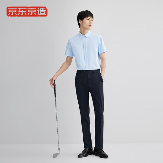 Made in Tokyo, high-elastic temperature-controlled trousers, men's casual trousers, straight-leg suit men's trousers, black 32