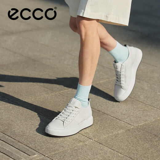 ECCO casual sneakers for men, trendy thick-soled retro height-increasing men's shoes, cowhide, street ACE856814 HL white 85681450874 42 It is recommended to buy one size up