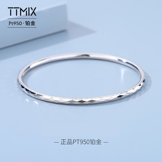 TTMIX genuine pt950 platinum bracelet for women platinum bracelet round light luxury platinum bracelet birthday gift 56mm weight 12.34g thick 3.0mm