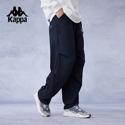 Kappa (Kappa) Back-to-Back New Sportshosen Sonnenschutzhosen Trendige Fallschirmjägerhosen losen gerade Arbeithosen Männer schwarz-9902 m