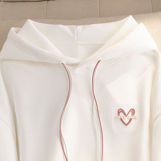 Sibaishe hooded sweatshirt 2025 autumn new women's drop shoulder sleeves drawstring college style loose top