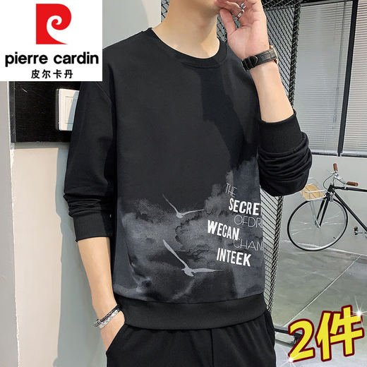 Pierre Cardin T-shirt à manches longues Sweat-shirt pour hommes Spring and Automne Hiver Nouvelle veste ronde Jack