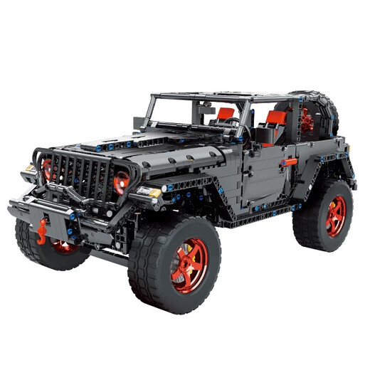Jingguan Black Warrior building blocks off-road vehicle car model children's assembly toys 10-year-old boy birthday gift boys 2025 KY30027 Black Warrior remote control version