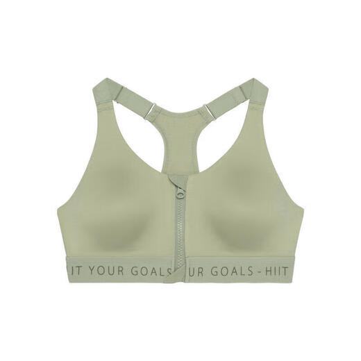 Decathlon sports bra large size strong support all-in-one bra quick drying olive green XL4729929