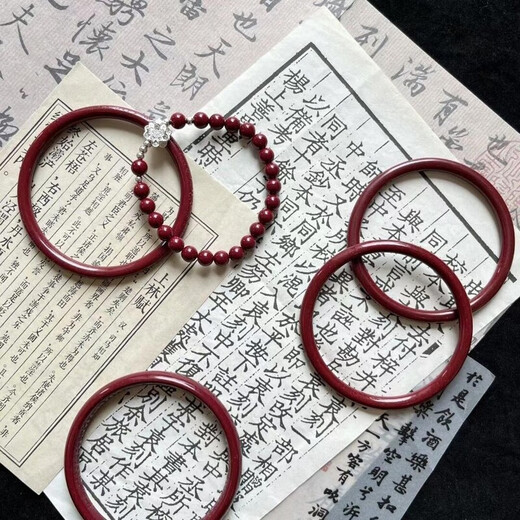 He Jiagong Cinnabar Bracelet Bracelet Silver Good Luck Lotus Good Luck Lotus Cinnabar Bracelet Purple Gold Sand Bracelet New Good Luck Lotus Single Hand String 8mm