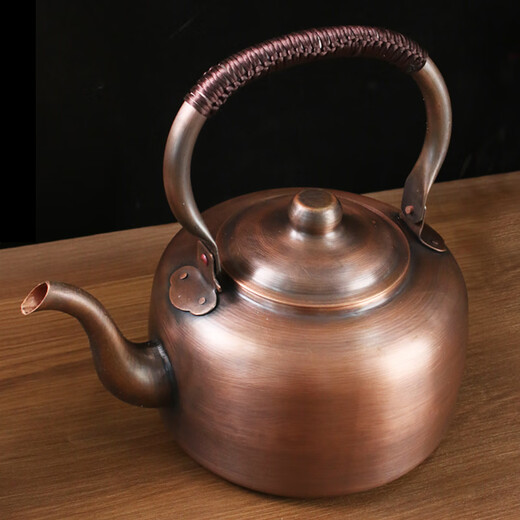 Copper kettle kettle household pure copper teapot handmade thickened soup kettle large capacity retro gas electromagnetic whistle kettle thickened gas model suitable for open flame 3L