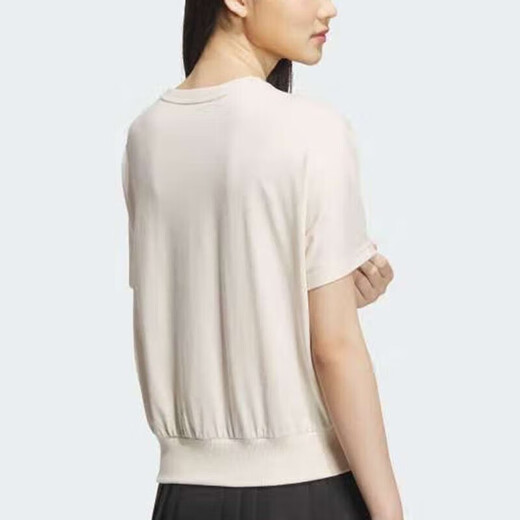 Adidas kurzärmelige Frauen 2025 SOMMER NEU NEU Casual Casual Halfärmellaufe-Sportswear-Fitness-Training Einfaches, vielseitiges T-Shirt IP3897 FANBAI L