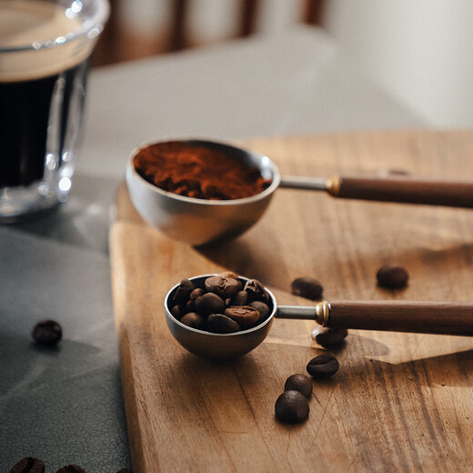 Bincoo walnut wood handle coffee spoon long handle coffee powder measuring spoon 304 stainless steel coffee bean special spoon