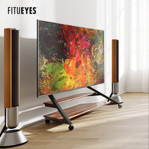FITUEYES mobile TV stand floor (75-100 inches) large size TV stand Redmi Sony Huawei Skyworth Hisense TCL floor-standing TV Eiffel Yaoye Black second generation mobile model