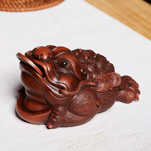 Wanhuyuan Zisha Tea Pet Ornaments Golden Toad Tea Table Pet Kung Fu Tea Set Accessories Tea Play Toad Lucky Ornaments Tea Table Ornaments Ingot Golden Toad