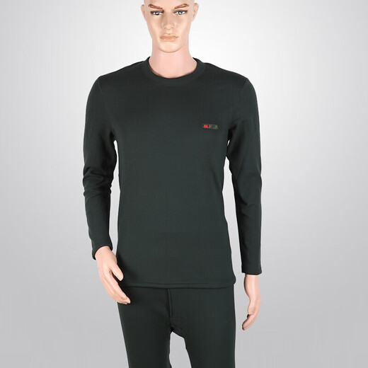 Xuwei New Winter Warm Underwear Men's Round Neck Velvet Thickened Autumn Underwear Set in Cold Zones Five Styles Olive Green 3XL/180